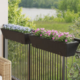 Vidaxl Planters 2 Sts avec des crochets Poly Rattan Black