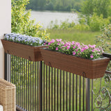 Vidaxl Planters 2 St s kljukicami Poly Rattan Brown