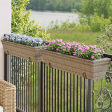 Vidaxl Planters 2 St avec crochets Poly Rattan Gray