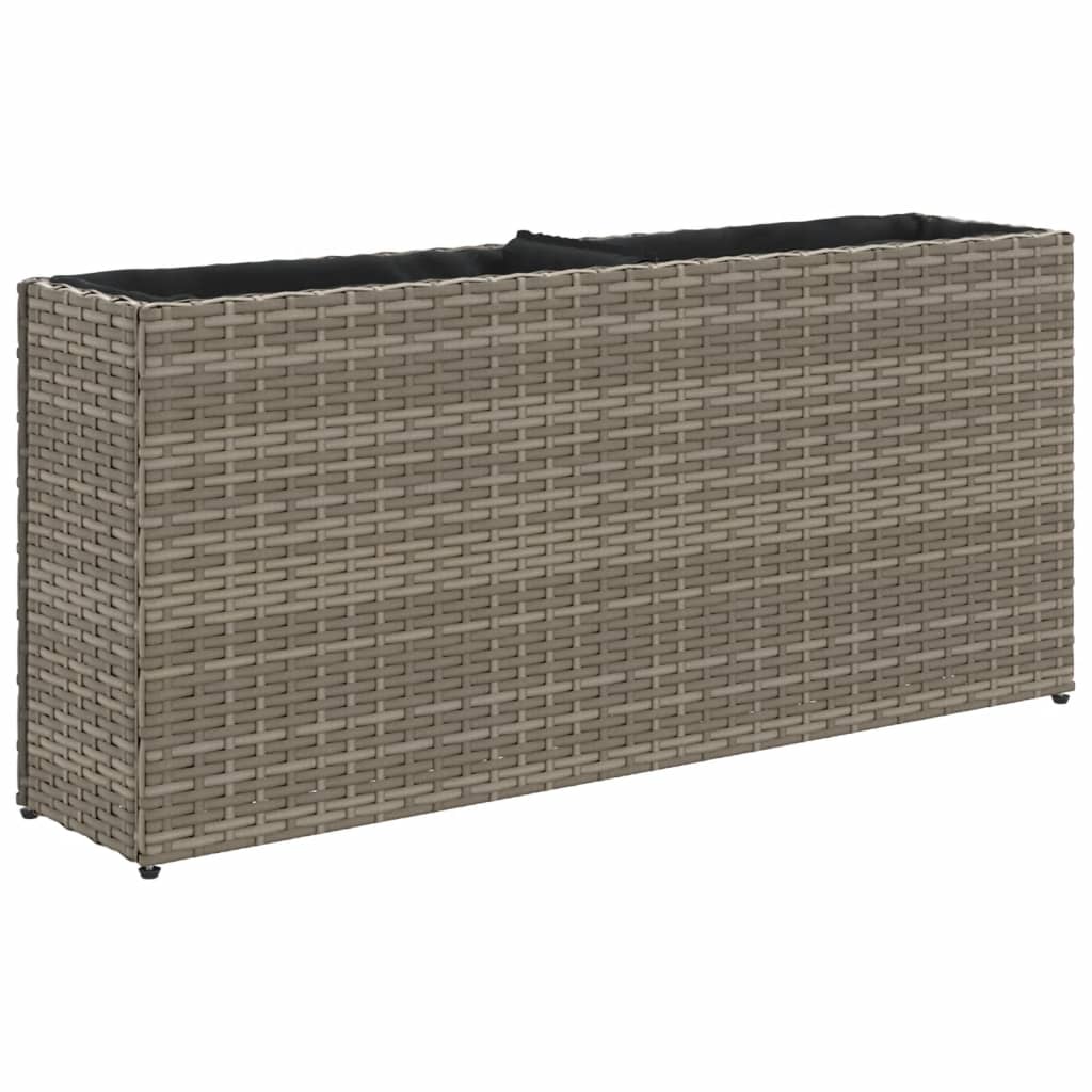 Vidaxl Planning Box med 2 krukor 90x20x40 cm Poly Rattan Gray