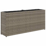 VIDAXL -Planungsbox mit 2 Pots 90x20x40 cm Poly Rattan Grey