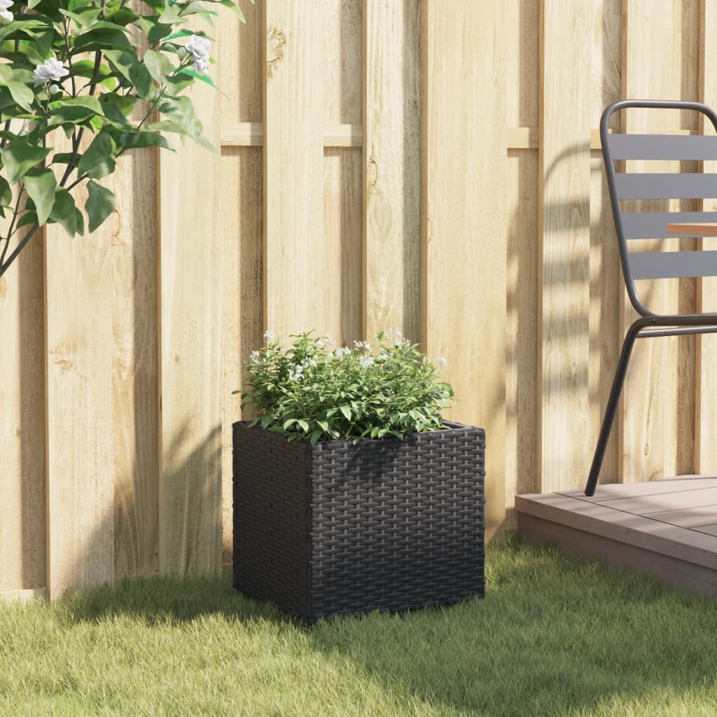 Vidaxl Planning Box 36x30x32 cm poli rattan czarny