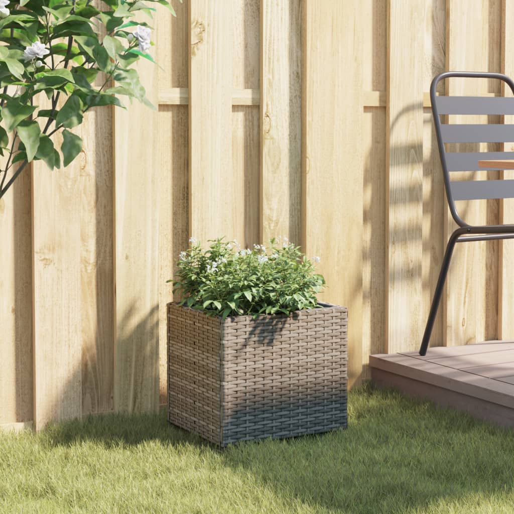 Boîte de planification de Vidaxl 36x30x32 cm Poly Rattan Grey