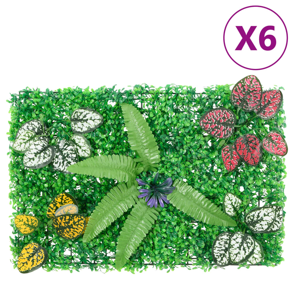 Clôture vidaxl avec plantes artificielles 6 st 40x60 cm vert