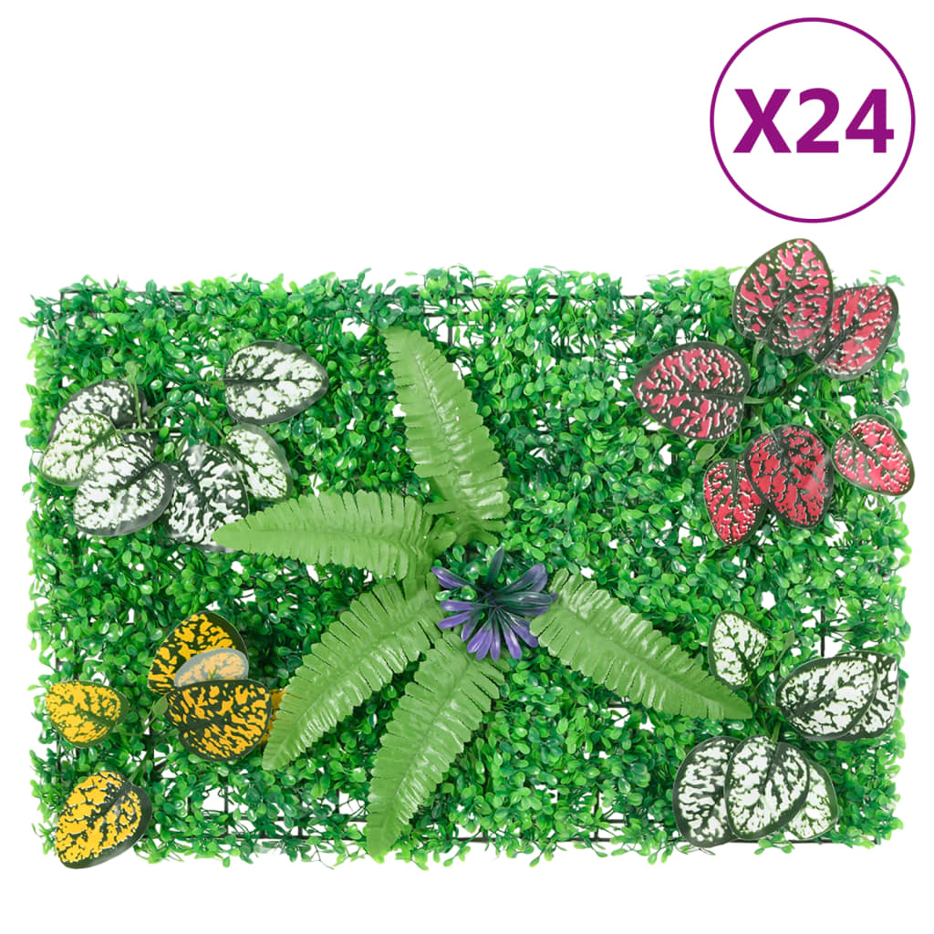 VidaXL fence with artificial plants 24 st 40x60 cm green