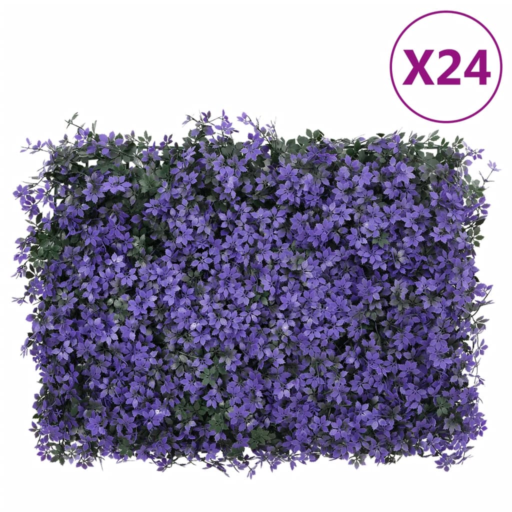 Vidaxl Gate med kunstige blader 24 St 40x60 cm lilla