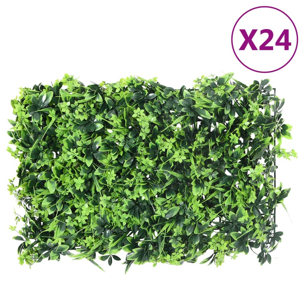 VidaXL fence with artificial leaves 24 st 40x60 cm green