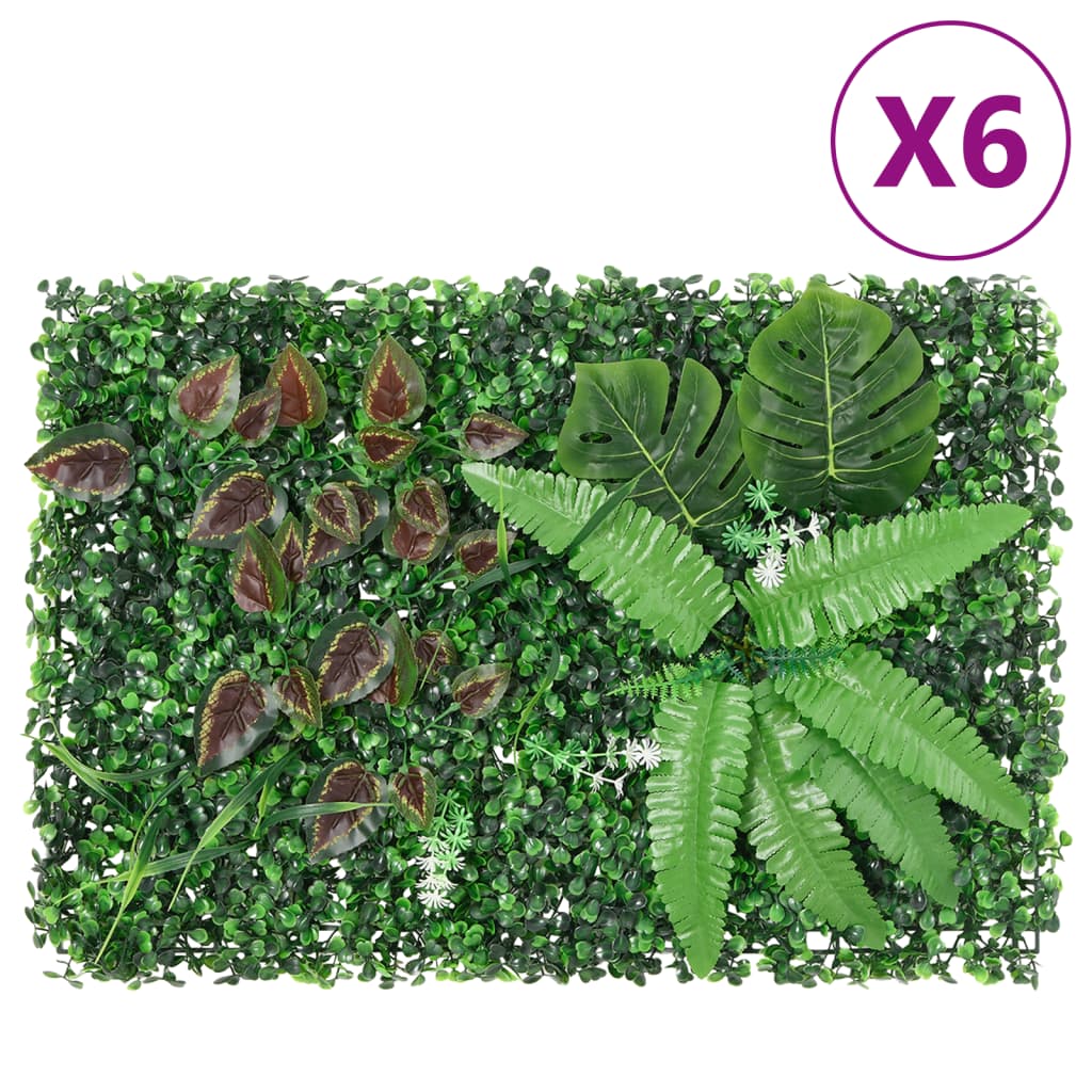 Vidaxl cerca con plantas artificiales 6 st 40x60 cm verde