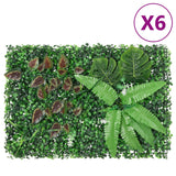 Vidaxl hegn med kunstige planter 6 st 40x60 cm grøn