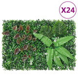 Vidaxl hegn med kunstige planter 24 st 40x60 cm grøn