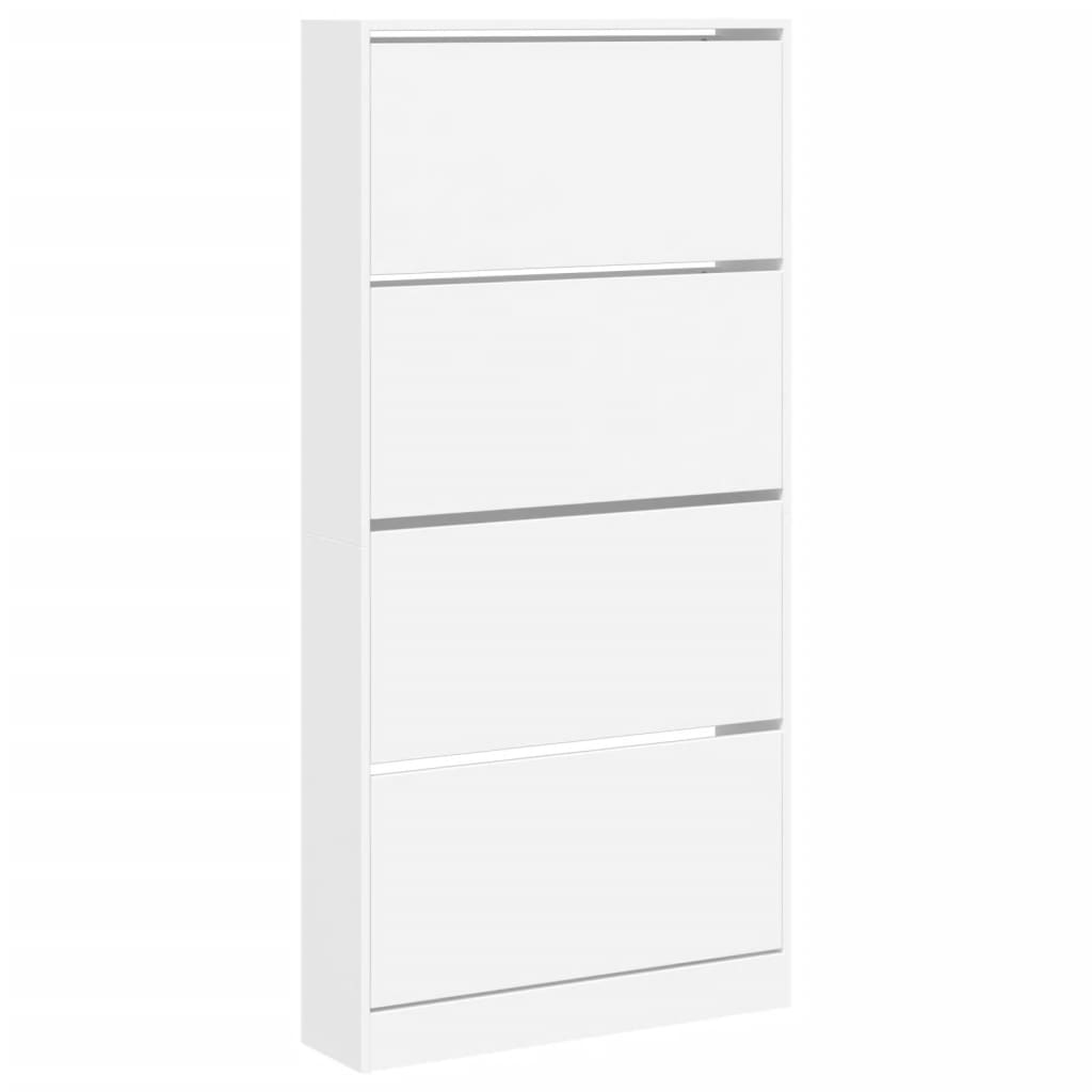 Armoire à chaussures Vidaxl avec 4 tiroirs pliants 80x21x163,5 cm blanc