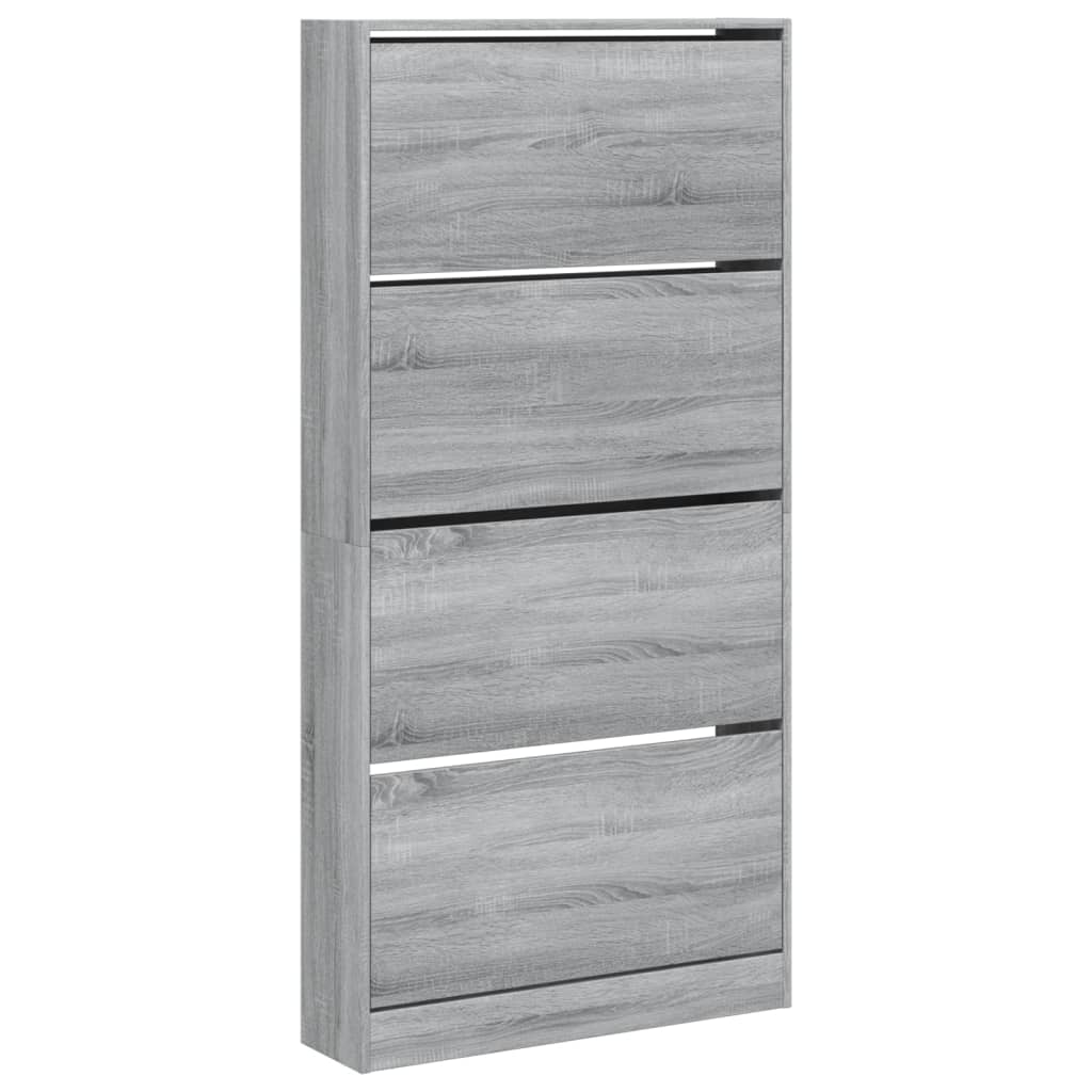 VidaXL shoe cabinet with 4 folding drawers 80x21x163.5 cm Gray Sonoma