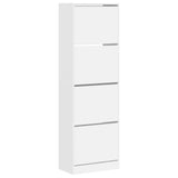 VidaXL shoe cabinet with 4 folding drawers 60x34x187.5 cm white