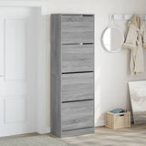 VidaXL shoe cabinet with 4 folding drawers 60x34x187.5 cm Gray Sonoma