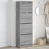 VidaXL shoe cabinet with 4 folding drawers 60x34x187.5 cm Gray Sonoma