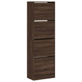 VidaXL shoe cabinet with 4 folding drawers 60x34x187.5 cm brown oak color