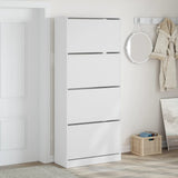 VidaXL shoe cabinet with 4 folding drawers 80x34x187.5 cm white