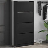 VidaXL shoe cabinet with 4 folding drawers 80x34x187.5 cm black