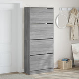 VidaXL shoe cabinet with 4 folding drawers 80x34x187.5 cm Gray Sonoma