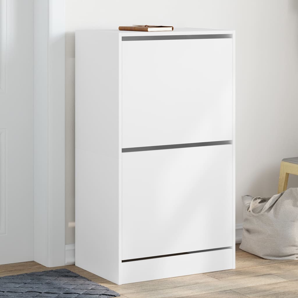 VidaXL shoe cabinet with 2 folding drawers 60x42x108 cm white