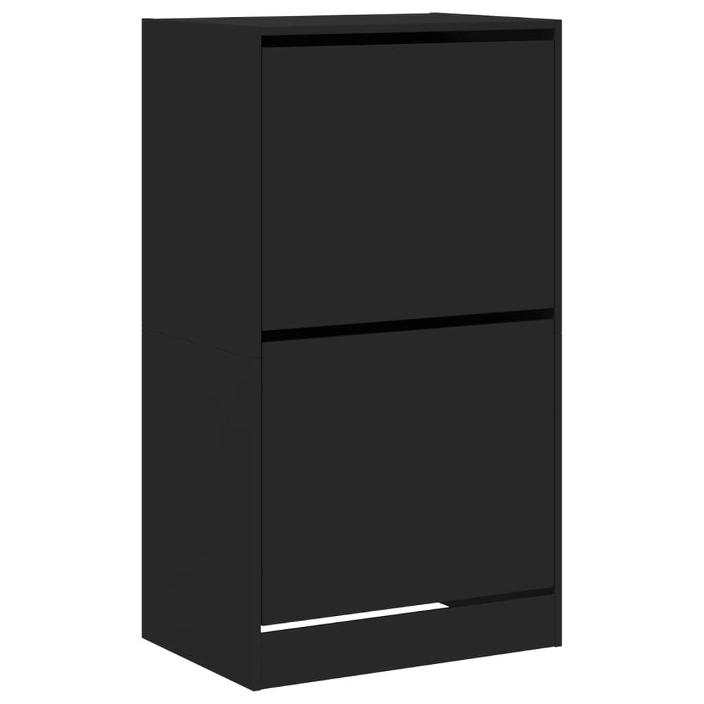 VidaXL shoe cabinet with 2 folding drawers 60x42x108 cm black