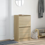 Vidaxl Cabinet da scarpe con 2 cassetti pieghevoli 60x42x108 cm Sonoma Oak colorato