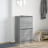 VidaXL shoe cabinet with 2 folding drawers 60x42x108 cm Gray Sonoma