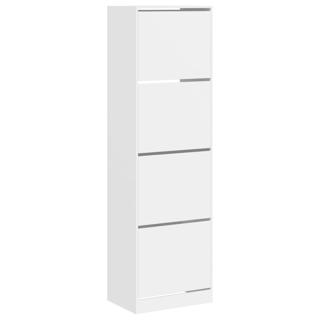 Armoire à chaussures Vidaxl avec 4 tiroirs pliants 60x42x204 cm blanc