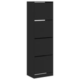 Vidaxl Shoe Cabinet med 4 foldede skuffer 60x42x204 cm sort