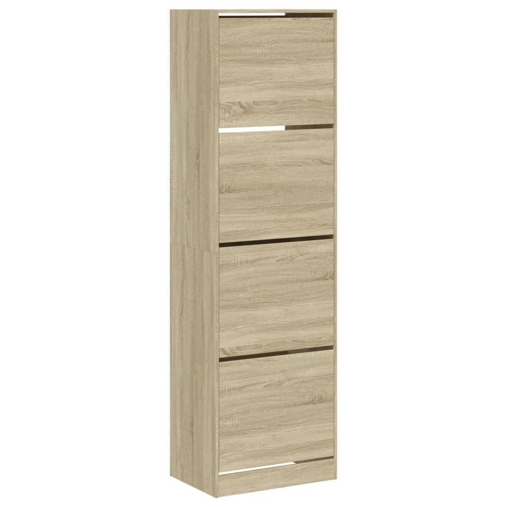 VidaXL shoe cabinet with 4 folding drawers 60x42x204 cm Sonoma oak colored