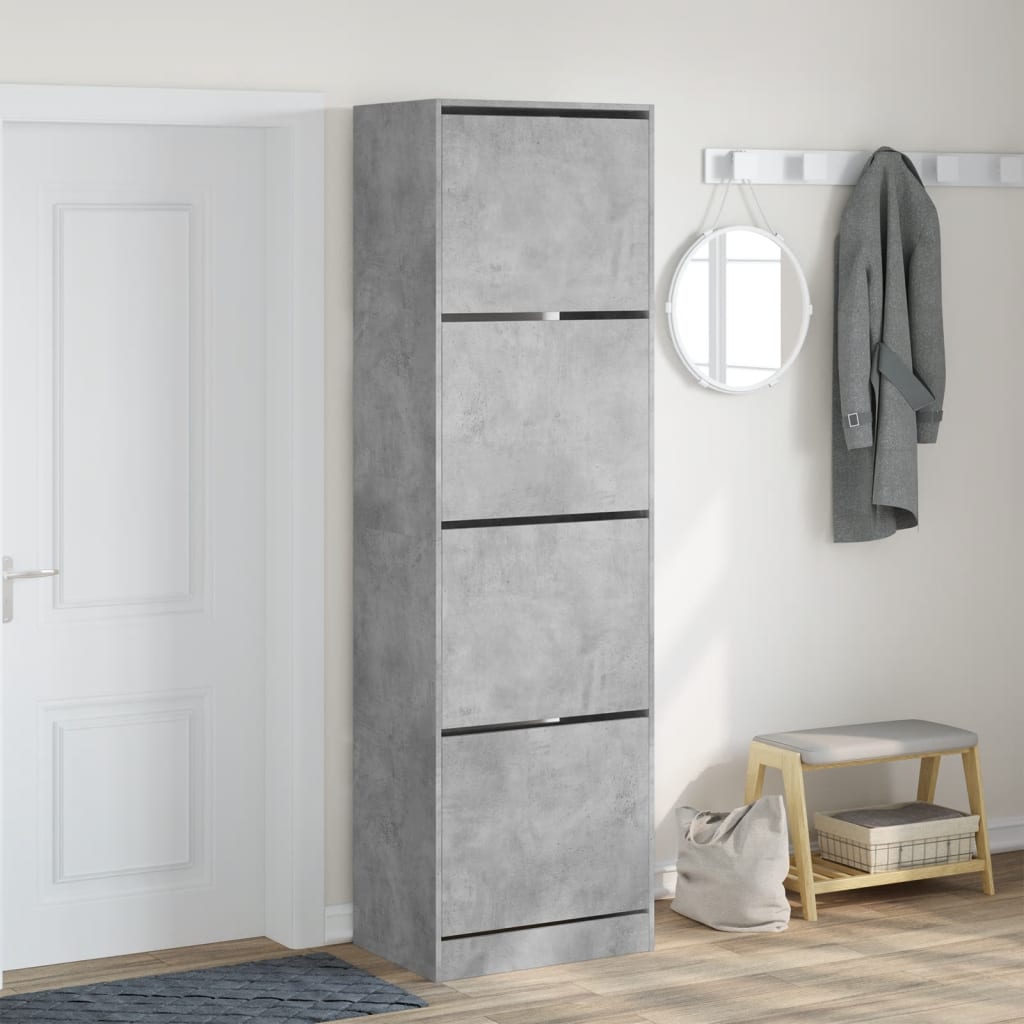 Armoire à chaussures Vidaxl avec 4 tiroirs pliants 60x42x204 cm Prix en béton