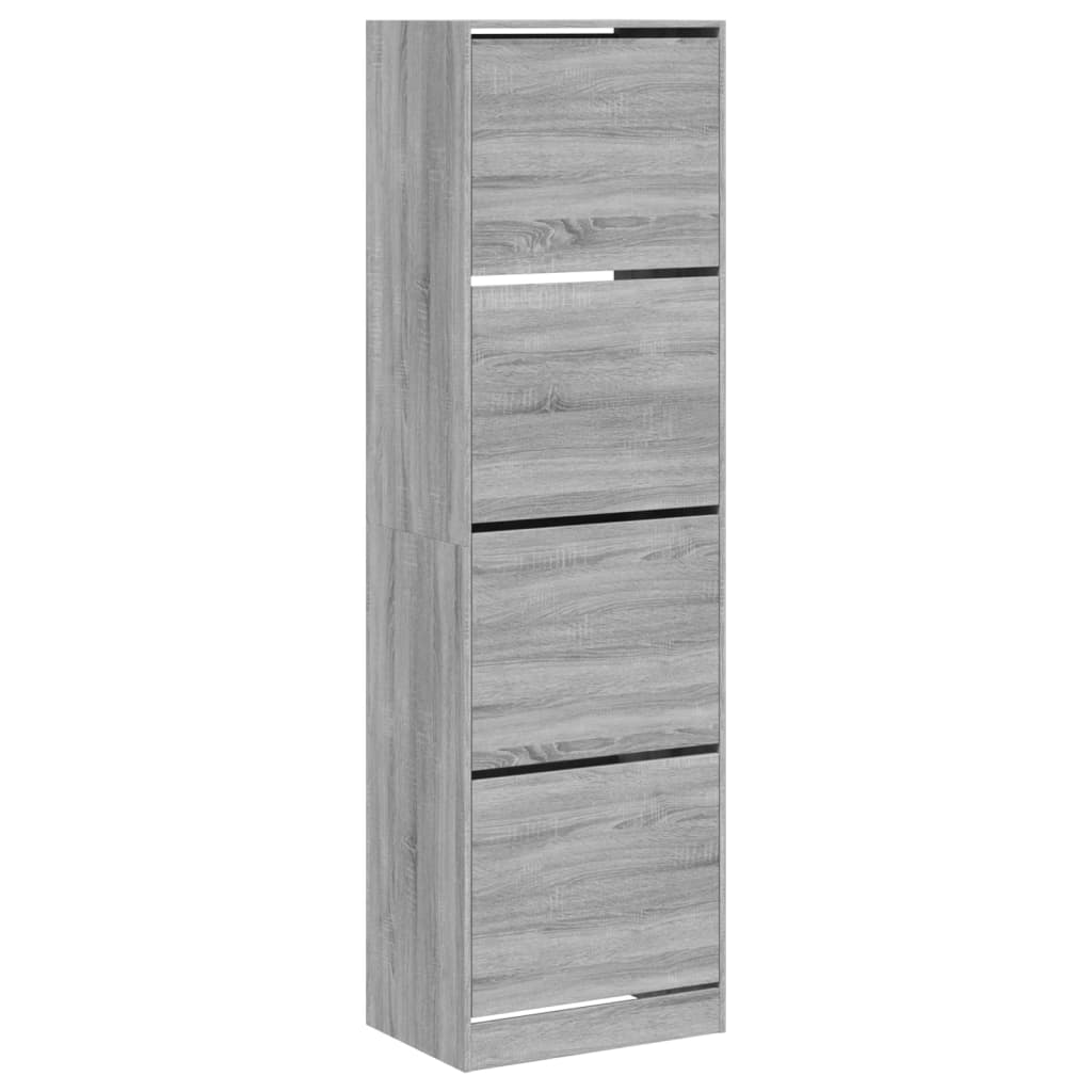 Armoire à chaussures Vidaxl avec 4 tiroirs pliants 60x42x204 cm Gray Sonoma