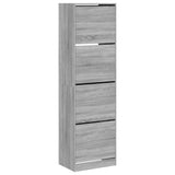 Armoire à chaussures Vidaxl avec 4 tiroirs pliants 60x42x204 cm Gray Sonoma