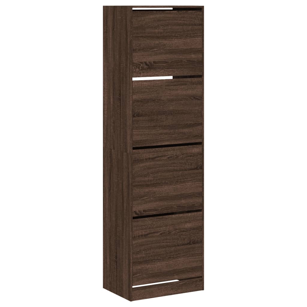 VidaXL shoe cabinet with 4 folding drawers 60x42x204 cm brown oak color