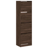 Armoire à chaussures Vidaxl avec 4 tiroirs pliants 60x42x204 cm Couleur de chêne brun