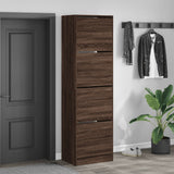 VidaXL shoe cabinet with 4 folding drawers 60x42x204 cm brown oak color