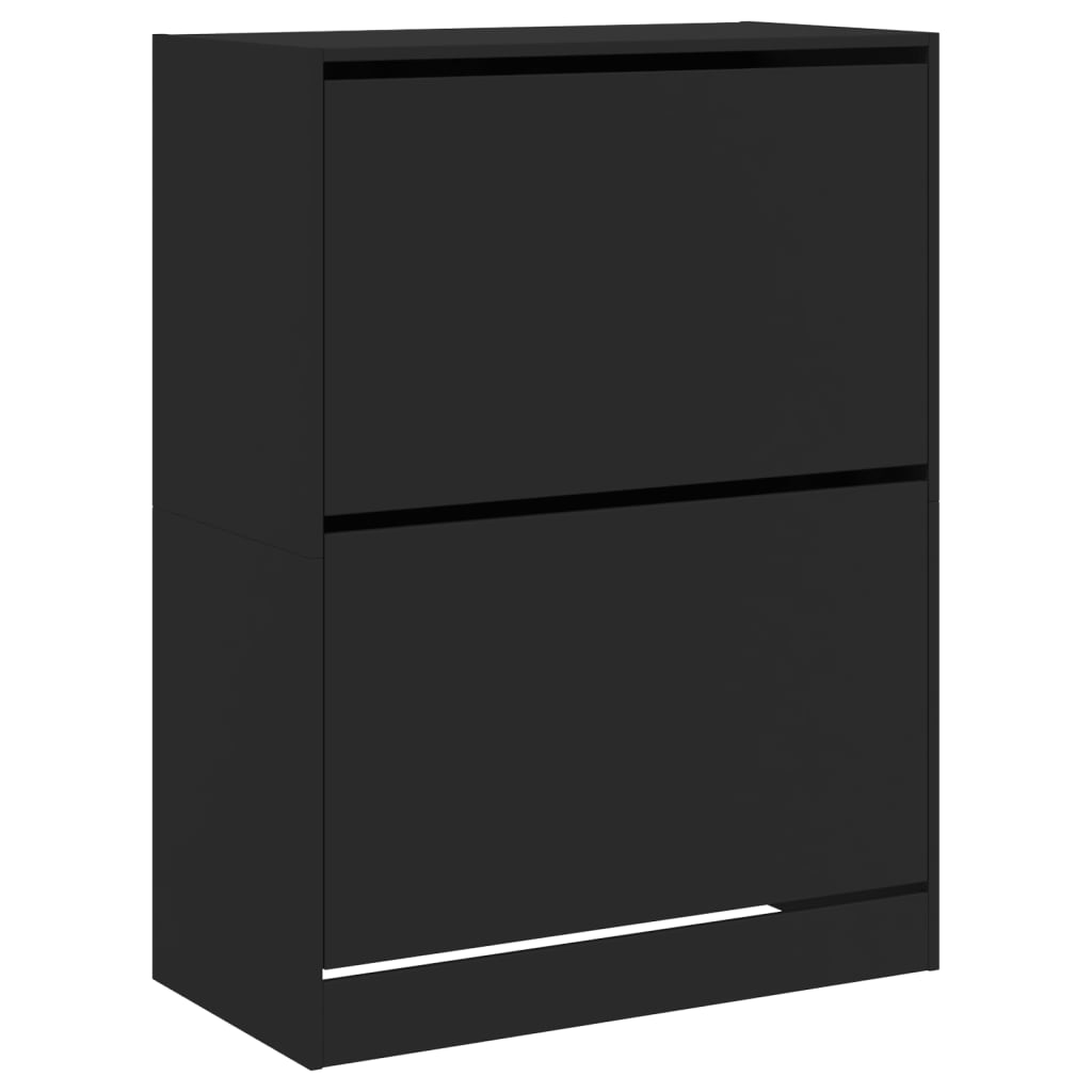 Gabinete de zapatos Vidaxl con 2 cajones plegables 80x42x108 cm negro