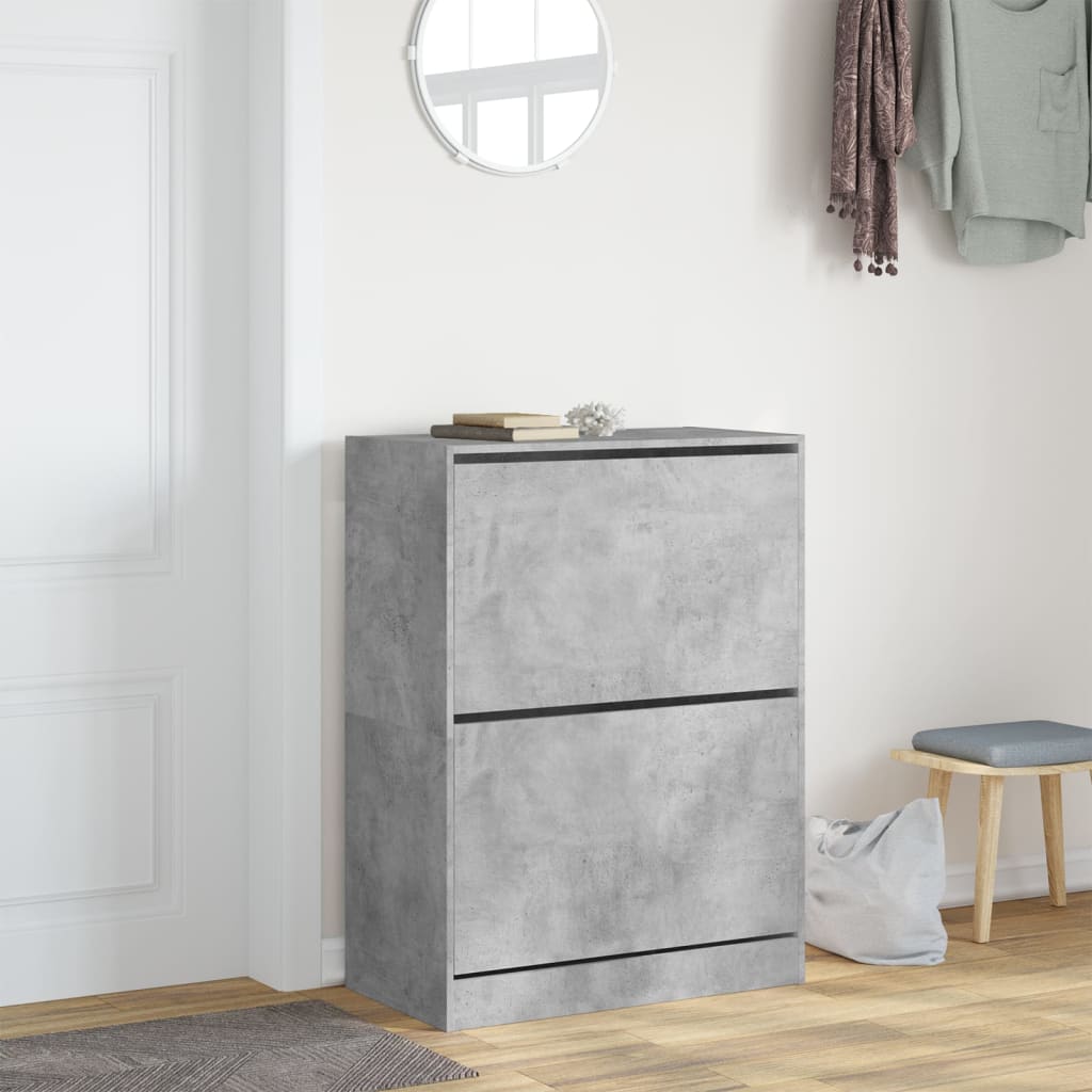 VidaXL shoe cabinet with 2 folding drawers 80x42x108 cm concrete price