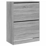 Armoire à chaussures Vidaxl avec 2 tiroirs pliants 80x42x108 cm Gray Sonoma