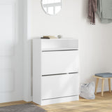 Vidaxl Shoe Cabinet med 2 foldede skuffer 80x34x116 cm hvid