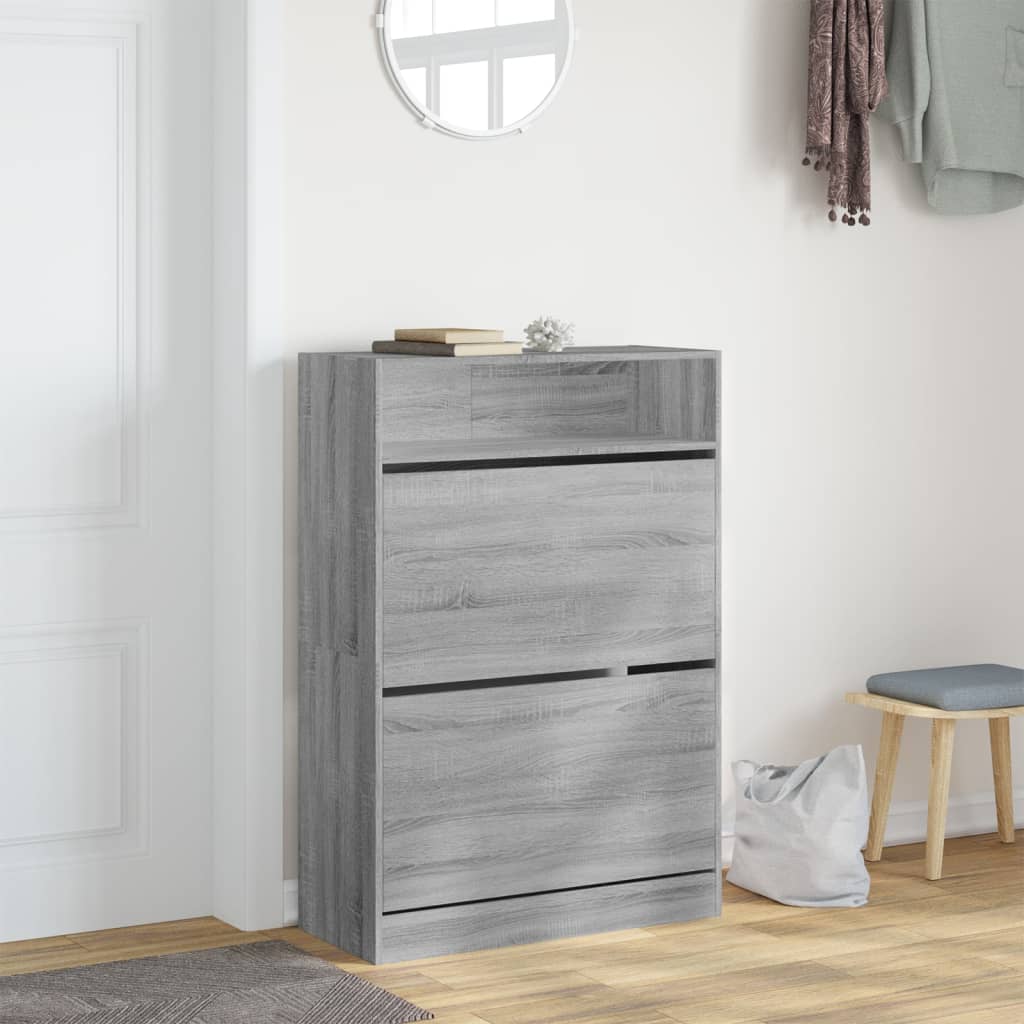 VidaXL shoe cabinet with 2 folding drawers 80x34x116 cm Gray Sonoma