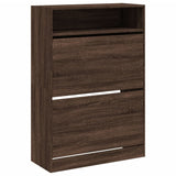 VidaXL shoe cabinet with 2 folding drawers 80x34x116 cm brown oak color