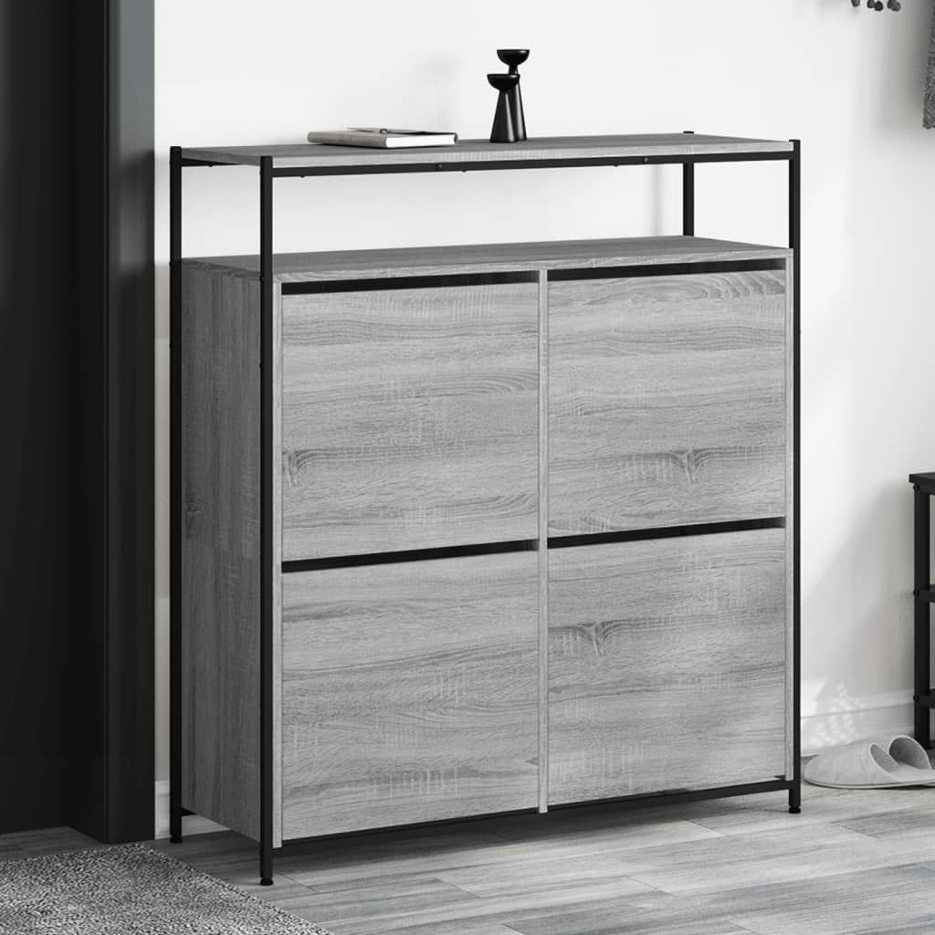 Szafka buta vidaxl z 4 składanymi szufladami 100x34x112 Cm Grey Sonoma Oak