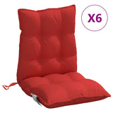 Coussins de chaise vidaxl 6 pcs bas dos oxford tissu rouge