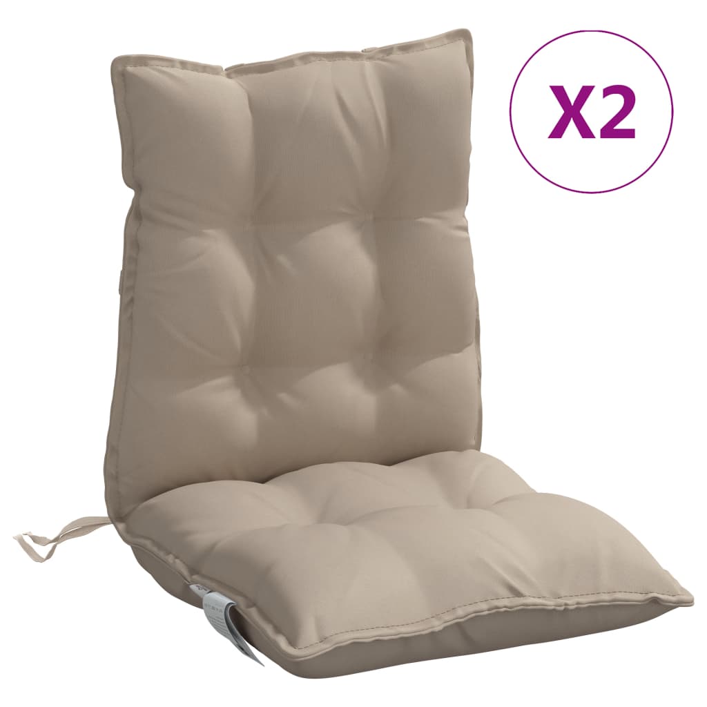 Vidaxl Stull Këssen 2 PCs niddereg Réck Oxford Stoff Taupe