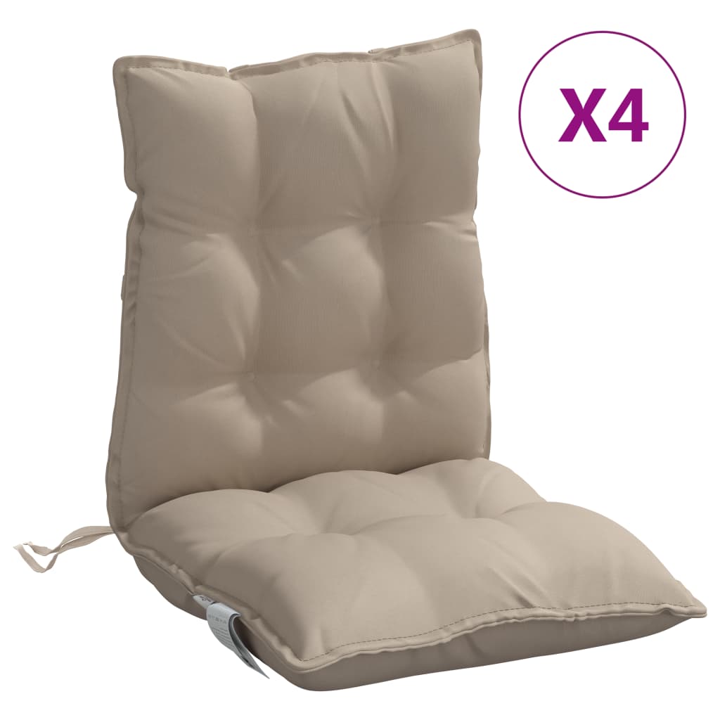 Coussins de chaise vidaxl 4 pcs bas du dos oxford tissu taupe