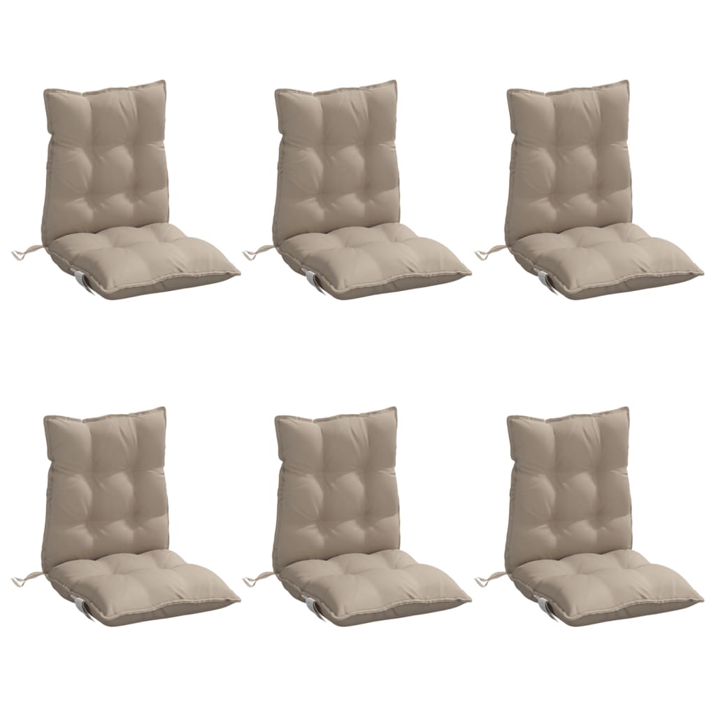 Coussins de chaise vidaxl 6 pcs bas dos oxford tissu taupe