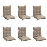 Vidaxl Chair cushions 6 pcs low back Oxford fabric taupe