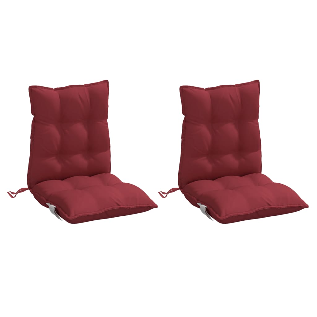 Cojines de silla Vidaxl 2 pcs Back Back Oxford Fabric Wine Red