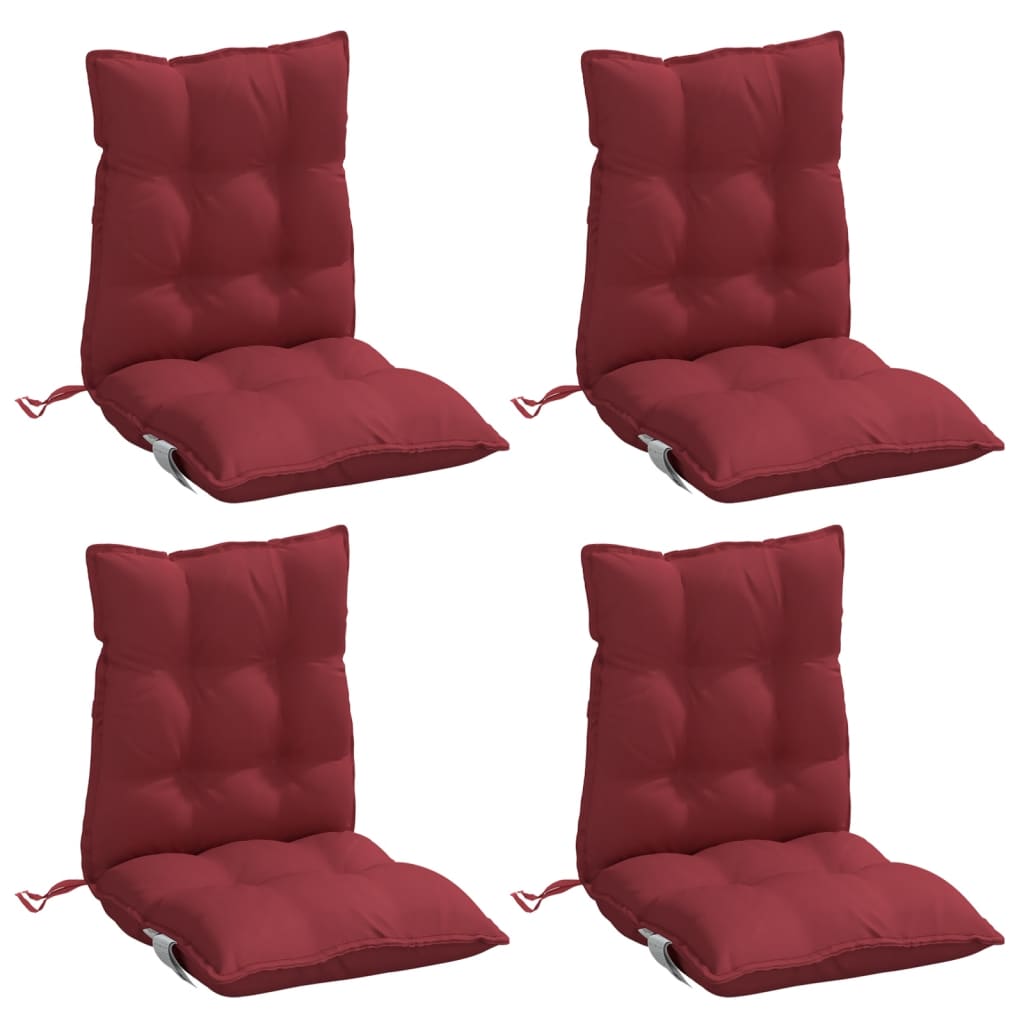 Vidaxl Chair cushions 4 pcs low back Oxford fabric wine red